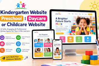 build kindergarten website preschool daycare website or childcare website