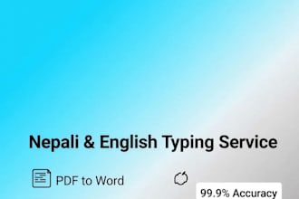 do nepali and english data entry, typing and pdf to word