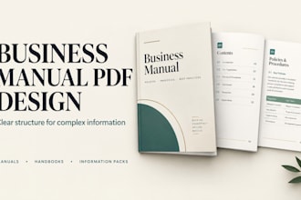 design a business manual handbook or professional PDF