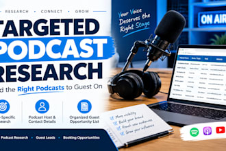 research podcasts for you to guest on and build a targeted podcast list