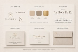 design luxury small business branding kit and boutique logo