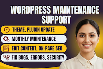 fix, update and maintain your wordpress website