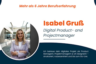 ich unterstütze dich als erfahrener produkt, projekt und marketingmanager