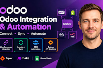 do odoo woocommerce integration, inventory sync, CRM automation and custom API