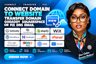 connect domain to website transfer domain godaddy squarespace or fix dns email