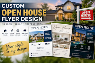 design a professional real estate open house flyer