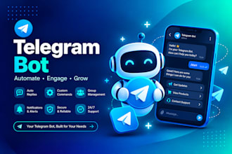 develop your telegram bot with admin panel and automation