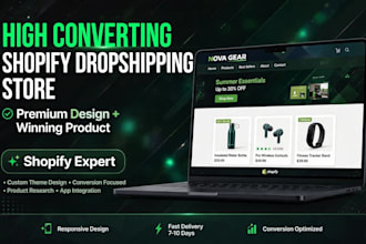design a modern shopify dropshipping store