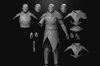 sculpt 3d character, action figure, dnd, toy for 3d printing