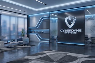 design custom 3d virtual background with logo
