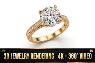 do realistic 3d jewelry rendering for shopify and cad