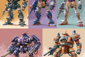 create custom mecha robot art