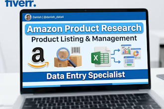 amazon product research and product listing with data entry