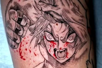 design minimalist anime tattoo stencil design
