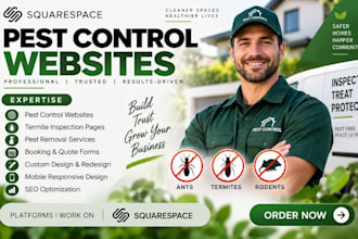 build squarespace pest control website pest removal termite inspection website