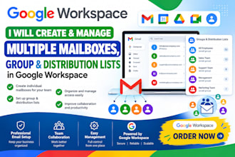 create and manage mailboxes, groups and distribution lists in google workspace