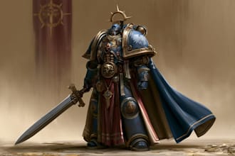 make a warhammer 40k character illustration