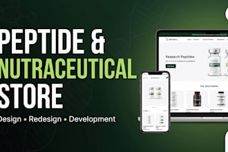 design peptide website supplement website nutraceutical store peptide store