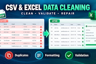 clean, validate, and repair your CSV or excel data