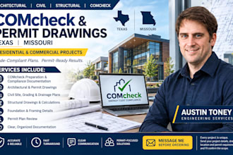 prepare comcheck architect civil and structural engineer drawing in texas mi