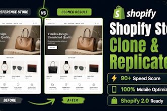 clone shopify store, duplicate design layout, and optimize speed