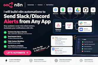 build n8n automations to send slack discord alerts from any app
