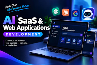 develop ai saas, ai bots, ai websites and ai apps