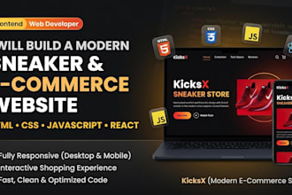 build a modern sneaker and e commerce website using react