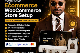 ecommerce woocommerce store setup with payment  integration