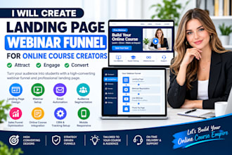 create landing page webinar funnel for online course creators