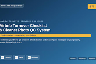 set up your airbnb turnover checklist and cleaner photo qc system in 48 hours