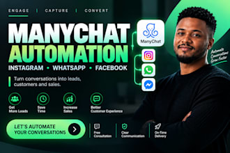 build manychat many chat automation for instagram, whatsapp and facebook