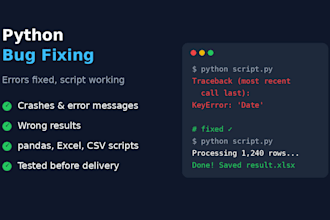 fix bugs and errors in your python script