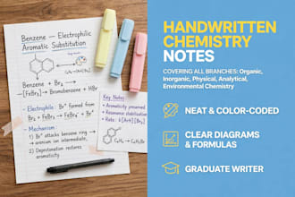 write handwritten chemistry notes for organic,physical,inorganic,analytical