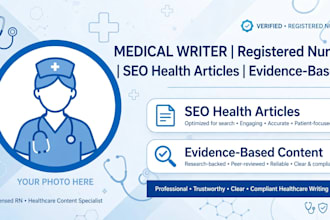 write medical articles health blog as independent nurse
