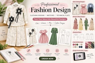create unique fashion designs and clothing sketches