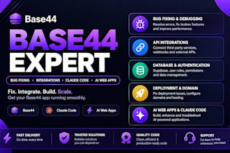 base44 bug fixing expert base44 integrations base 44 claude code ai web app