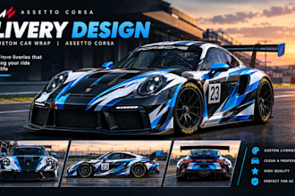 design assetto corsa livery, assetto corsa car wrap, custom car livery design