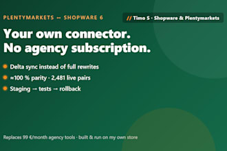 build your own plentymarkets to shopware 6 connector and replace the agency sync