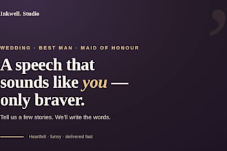 write a heartfelt and funny best man, wedding or maid of honour speech