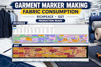 make professional garment markers and calculate consumptions