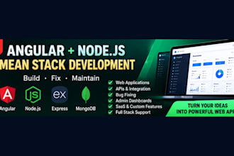 build fix and maintain angular nodejs mean stack web apps