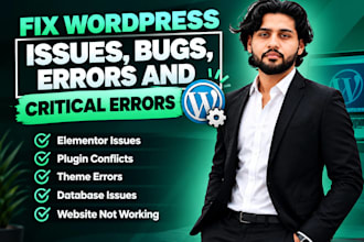 fix wordpress issues, bugs, errors and critical errors