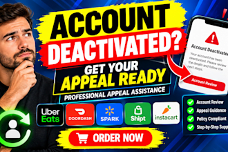 help reactivate uber eats doordash spark shipt and instacart accounts