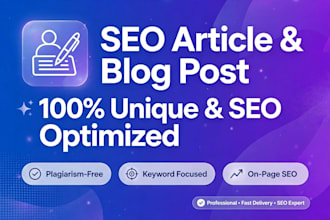 write SEO optimized blog post artical with fast delivery