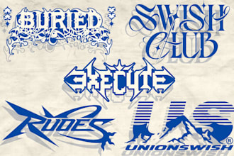 design a awesome custom y2k logo for your streetwear brand