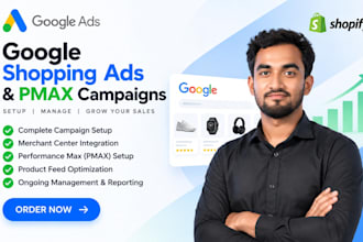 setup and manage google shopping ads and pmax campaigns for shopify