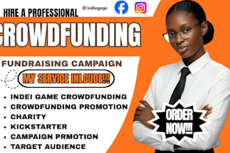 do charity crowdfunding promotion, fundraising campaign, indie game kickstarter