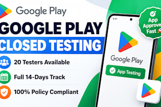 provide 12 testers for google play closed testing for 14 days 12 app tester