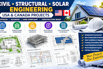 civil and structural professional engineering solar permit plan canada USA